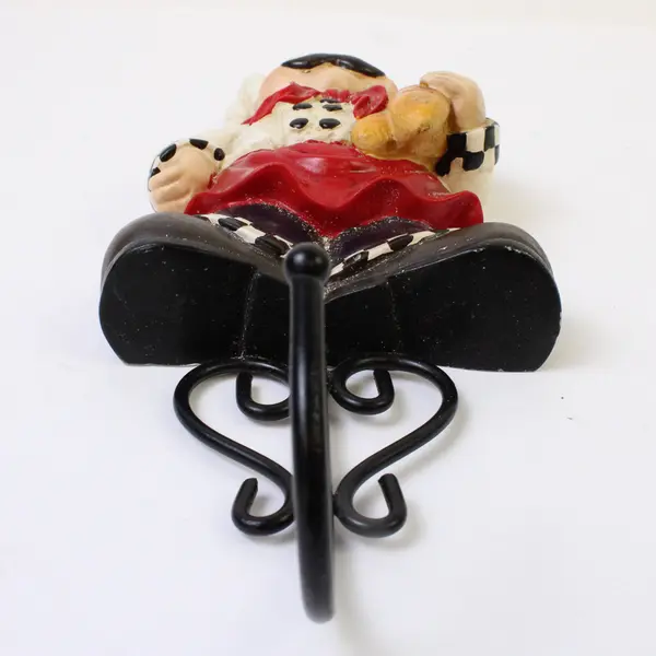 Chef Figurine Towel Hanger with Hook 8.5" Tall Kitchen Decoration