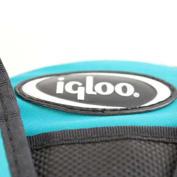 Igloo-Insulated Circular Cooler/Lunch Bag with Carrying Strap, Black and Blue