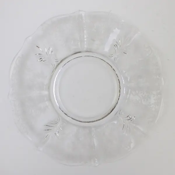Vintage New Martinsville Prelude Floral Pressed Glass Salad Plate 7-1/2"