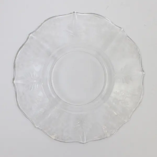 Vintage New Martinsville Prelude Floral Pressed Glass Salad Plate 7-1/2"