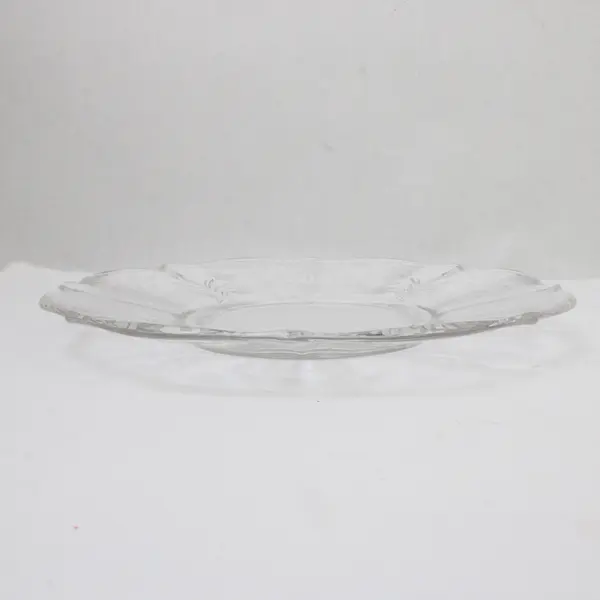 Vintage New Martinsville Prelude Floral Pressed Glass Salad Plate 7-1/2"