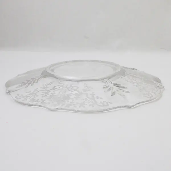 Vintage New Martinsville Prelude Floral Pressed Glass Salad Plate 7-1/2"