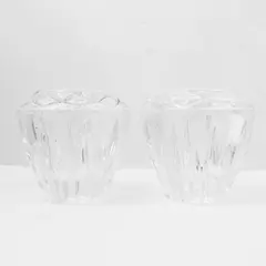 Set of 2 Princess House Highlights Heavy Cut Crystal Votive Holders