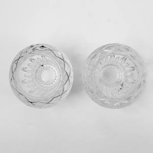 Set of 2 Princess House Highlights Heavy Cut Crystal Votive Holders