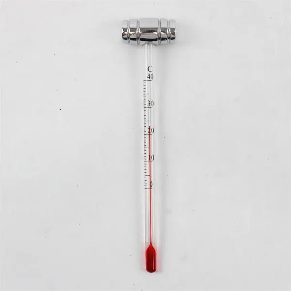 Vintage Wine Champagne Thermometer Silver Barrel-End