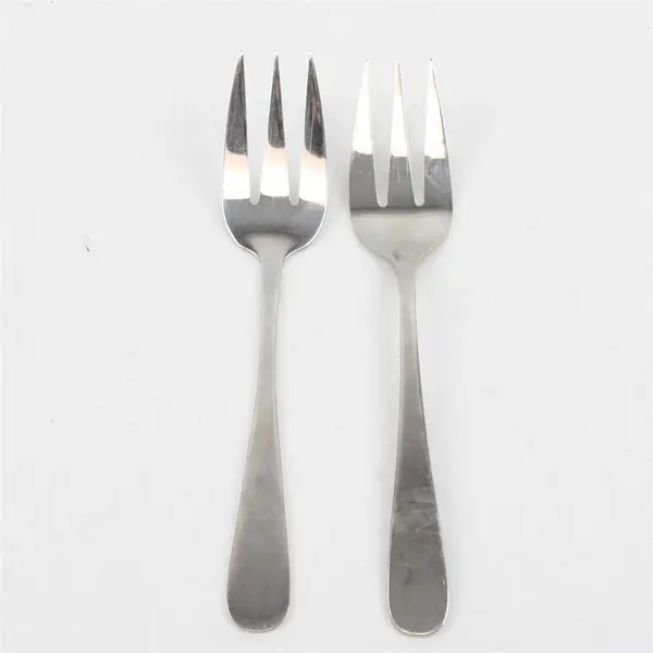 Lot of 2 Cambridge 18/8 Stainless Steel Serving Forks Three Pronged