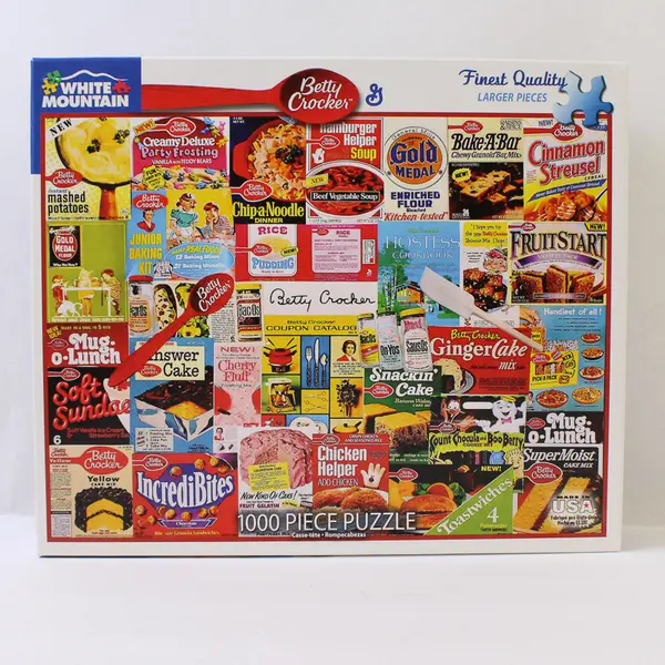 1,000 Pc. White Mountain Jigsaw Puzzle “Betty Crocker” Complete #1275