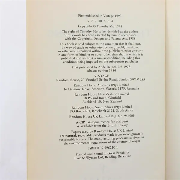 The Monkey King By Timothy Mo Paperback Book, 1993 