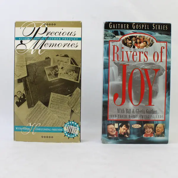 Lot of 2 VHS Bill & Gloria Gaither Precious Memories Rivers of Joy
