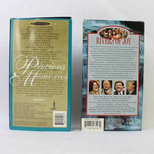 Lot of 2 VHS Bill & Gloria Gaither Precious Memories Rivers of Joy