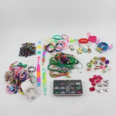 Kandi Girls' Jewelry Lot DIY Crafts Necklaces Bracelets Rings Beads Keychains