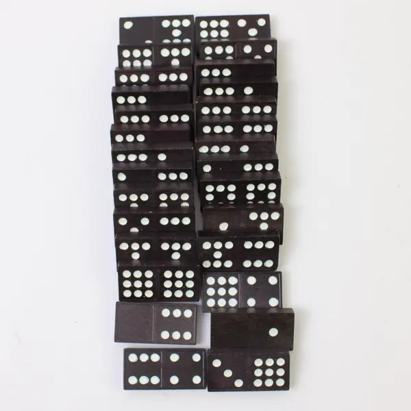 Lot of 53 Vintage Halsam Double Six Wooden Dominoes Missing Two Tiles 