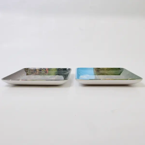 Lot of 2 Melamine Safari Trays 6 x 4.25in Lions & Giraffe