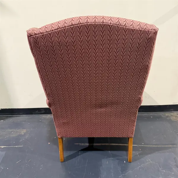 Vintage Flexsteel Upholstered Rose Queen Anne Wingback Chair - Local Pickup Only