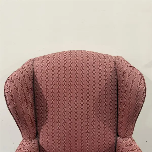 Vintage Flexsteel Upholstered Rose Queen Anne Wingback Chair - Local Pickup Only