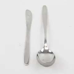 Lot of 2 WMF Continental Stainless Steel Dinner/Soup Spoon & Spreader Knife