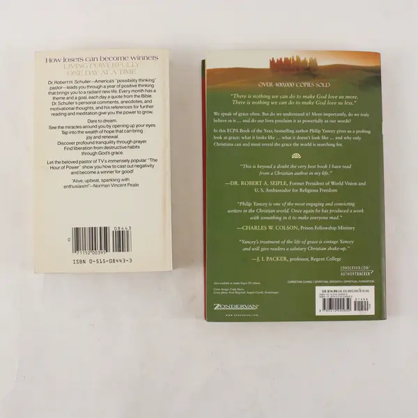 Lot of 2 Books Living Powerfully 1 Day At A Time & What's So Amazing About Grace
