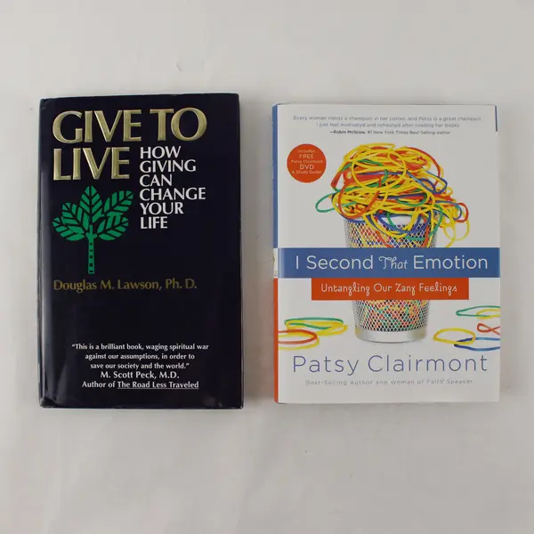 Lot of 2 Hardcover Books I Second That Emotion & Give to Live
