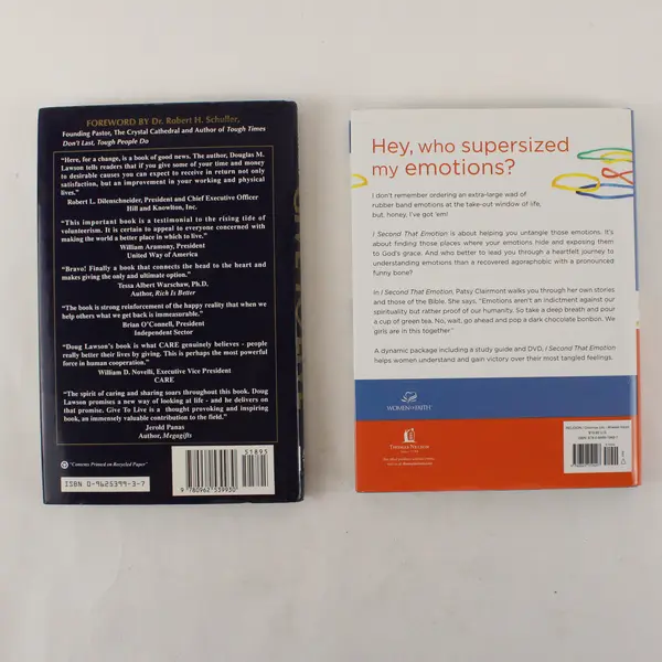 Lot of 2 Hardcover Books I Second That Emotion & Give to Live