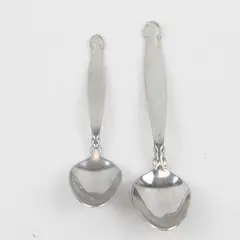 Lot of 2 Yamazaki Trellis Path Stainless Steel 7" Soup Spoon and 6" Teaspoon