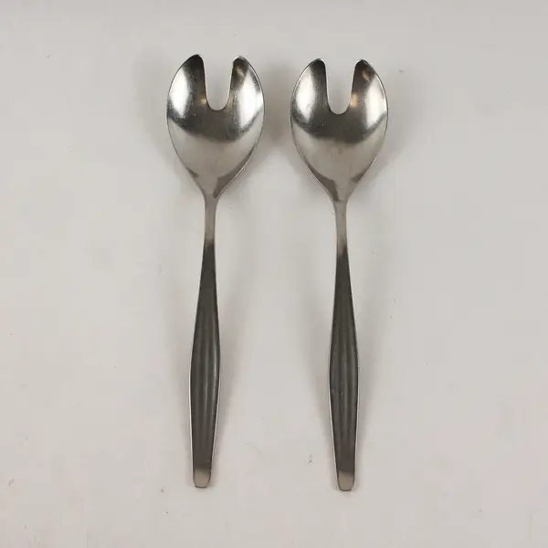 Lot of 2 WMF Atlanta-Motion Solid Stainless Steel Serving Forks 7.5" 