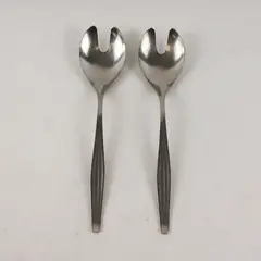 Lot of 2 WMF Atlanta-Motion Solid Stainless Steel Serving Forks 7.5" 