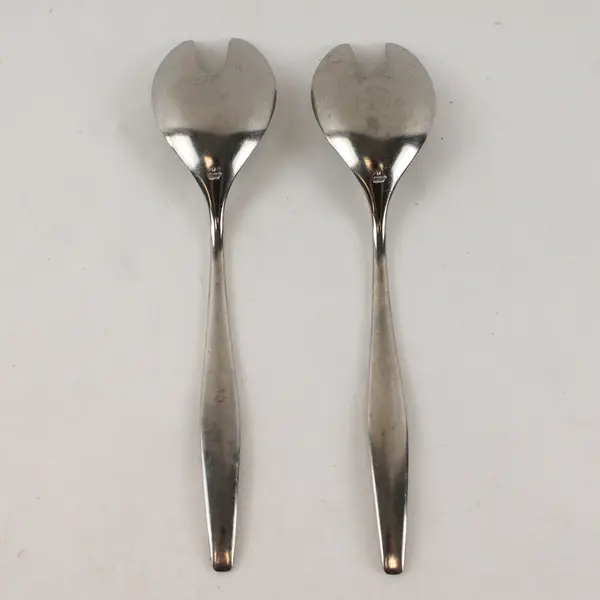 Lot of 2 WMF Atlanta-Motion Solid Stainless Steel Serving Forks 7.5" 