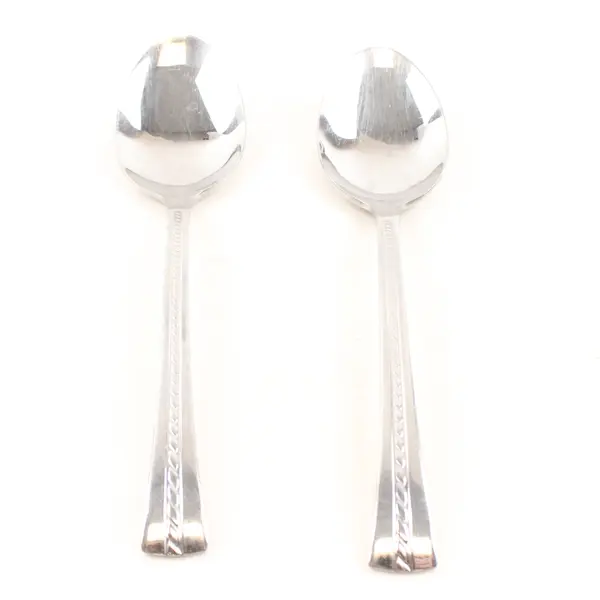 Lot of 2 Cuisinart Newport Stainless Steel Dinner Spoons 7.25"