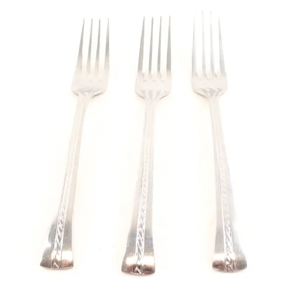 Lot of 3 Cuisinart Newport Stainless Steel 8" Dinner Forks