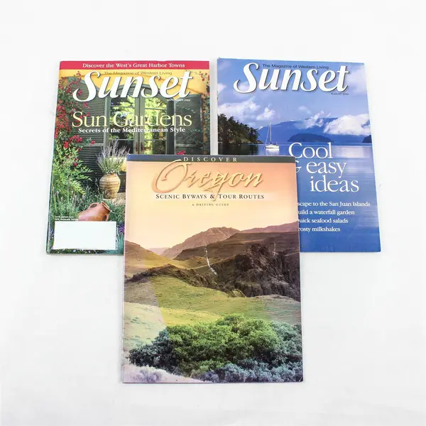 Lot of 3 Assorted Magazines Sun Gardens Oregon Scenic Byways & Tour Routes