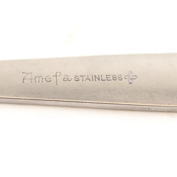 Amefa Tulip Time Satin Handle Stainless Steel Butter Spreader Knife 6.25"
