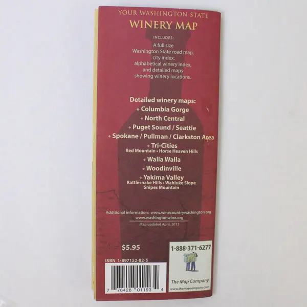 Washington State Winery Map 2013 8th Edition - Collectible Travel Map
