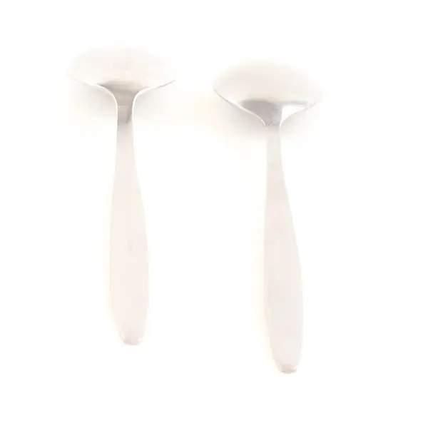 Lot of 2 Amefa Tulip Time Satin Handle Stainless Steel Serving Spoons 8"