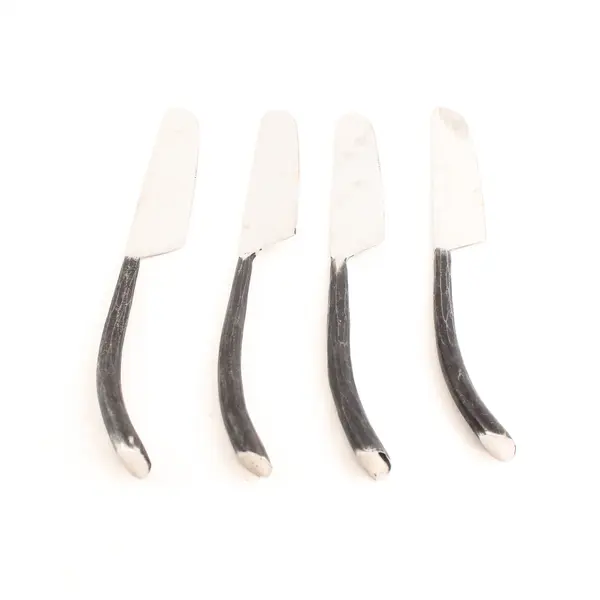 Lot of 4 INOX Twig Stainless Steel 10" Dinner Knives Forged Handles