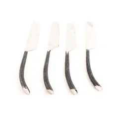 Lot of 4 INOX Twig Stainless Steel 10" Dinner Knives Forged Handles