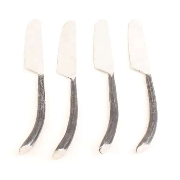 Lot of 4 INOX Twig Stainless Steel 10" Dinner Knives Forged Handles