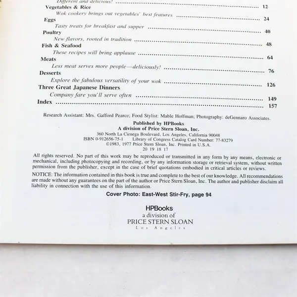 Ceil Dyer's Wok Cookery 1983 HP Books  Paperback Vintage Cookbook