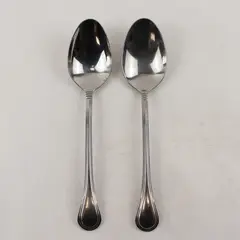 Lot of 2 Pfaltzgraff Sturbridge Stainless Steel 8" Serving Spoons