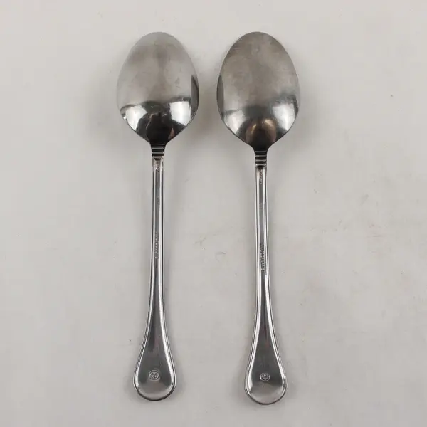 Lot of 2 Pfaltzgraff Sturbridge Stainless Steel 8" Serving Spoons