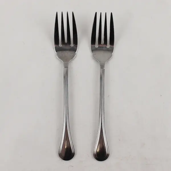 Lot of 2 Pfaltzgraff Sturbridge Stainless Steel Dinner Forks 6.5"