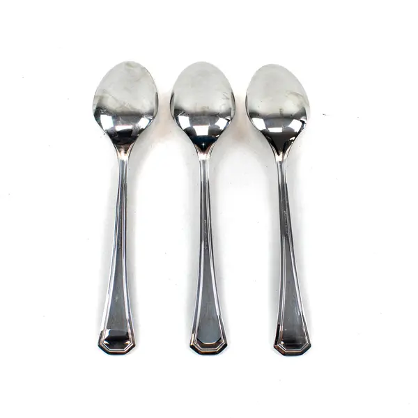 Lot of 3 Ricci Steel Giotto Stainless Steel Oval Soup Spoons 7in