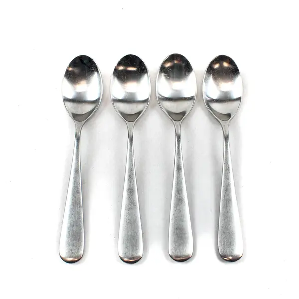 Lot of 4 Yamazaki Median Satin Stainless Steel 8" Oval Soup Spoons