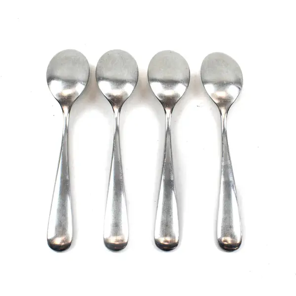 Lot of 4 Yamazaki Median Satin Stainless Steel 8" Oval Soup Spoons