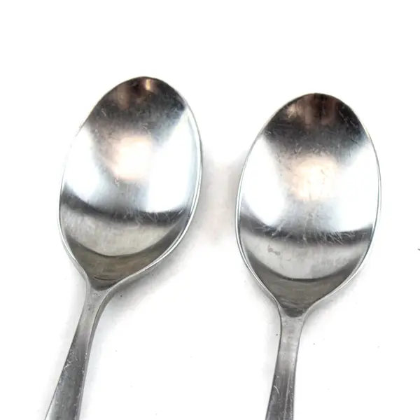 Lot of 2 Yamazaki Median Satin Stainless Steel 8" Oval Soup Spoons
