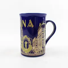 Vienna Souvenir Ceramic Coffee Mug Blue & Gold 4.5in New