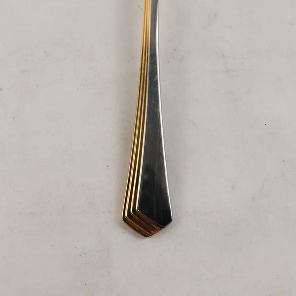 Lot of 2 Yamazaki Ramona Gold Stainless Steel Sugar Spoons 6"
