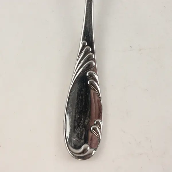Lot of 2 Yamazaki Nicole Stainless Steel Oval Soup Spoons 7.5"
