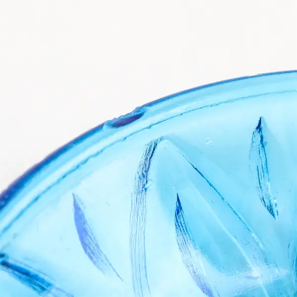 Set of 3 Vintage Blue Glass Bowls 5in Starburst Sunray Pattern - 2 with Chips
