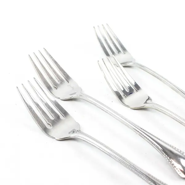 Lot of 4 Pfaltzgraff Casselberry Stainless Steel Salad Forks 7.75"
