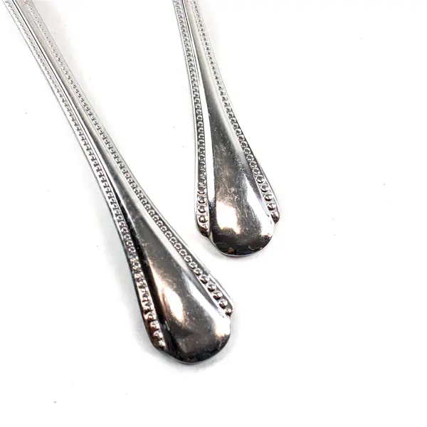 Lot of 2 Pfaltzgraff Casselberry Stainless Steel 8" Serving Spoon and Fork